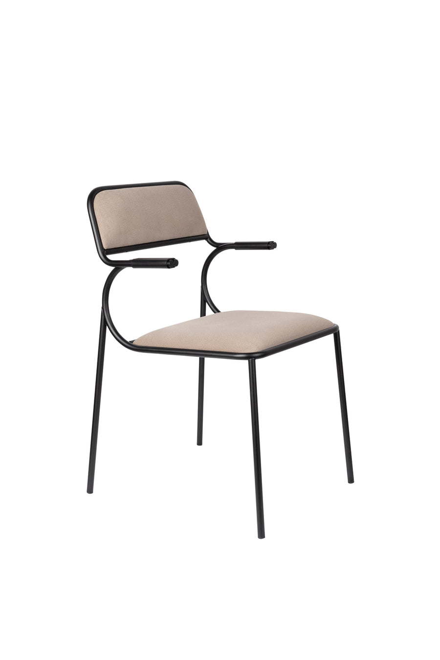 Alba armstoel zwart/beige (set of 2)
