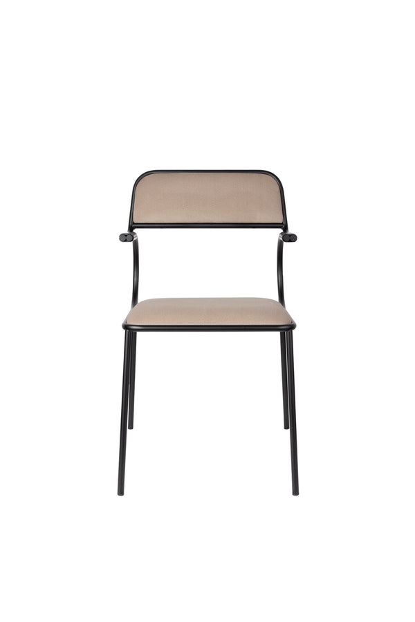 Alba armstoel zwart/beige (set of 2)