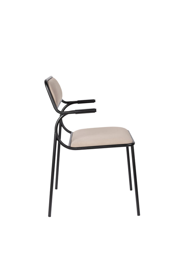 Alba armstoel zwart/beige (set of 2)