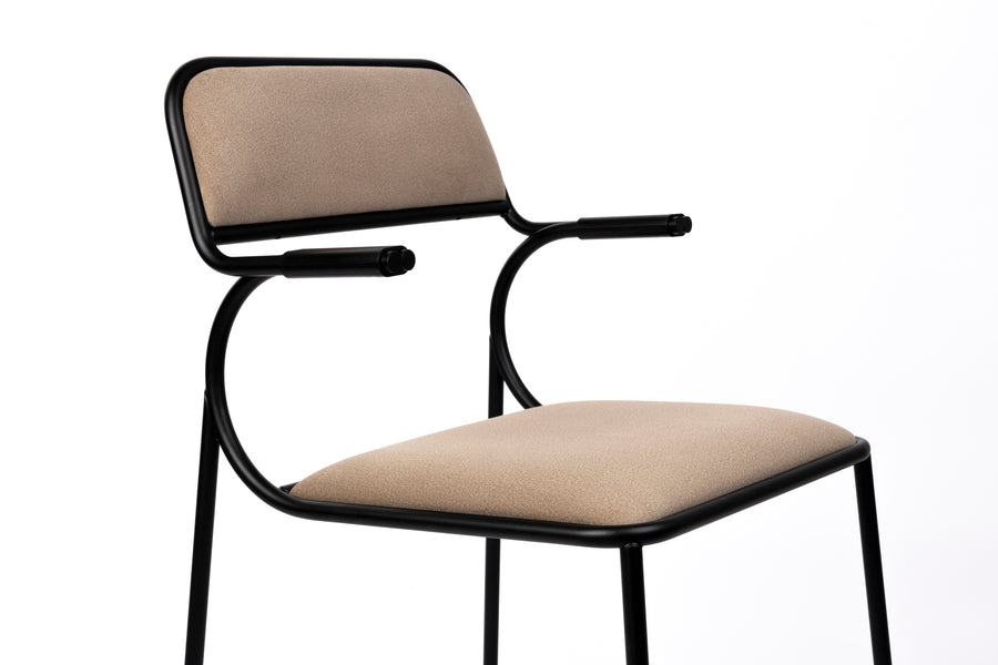 Alba armstoel zwart/beige (set of 2)