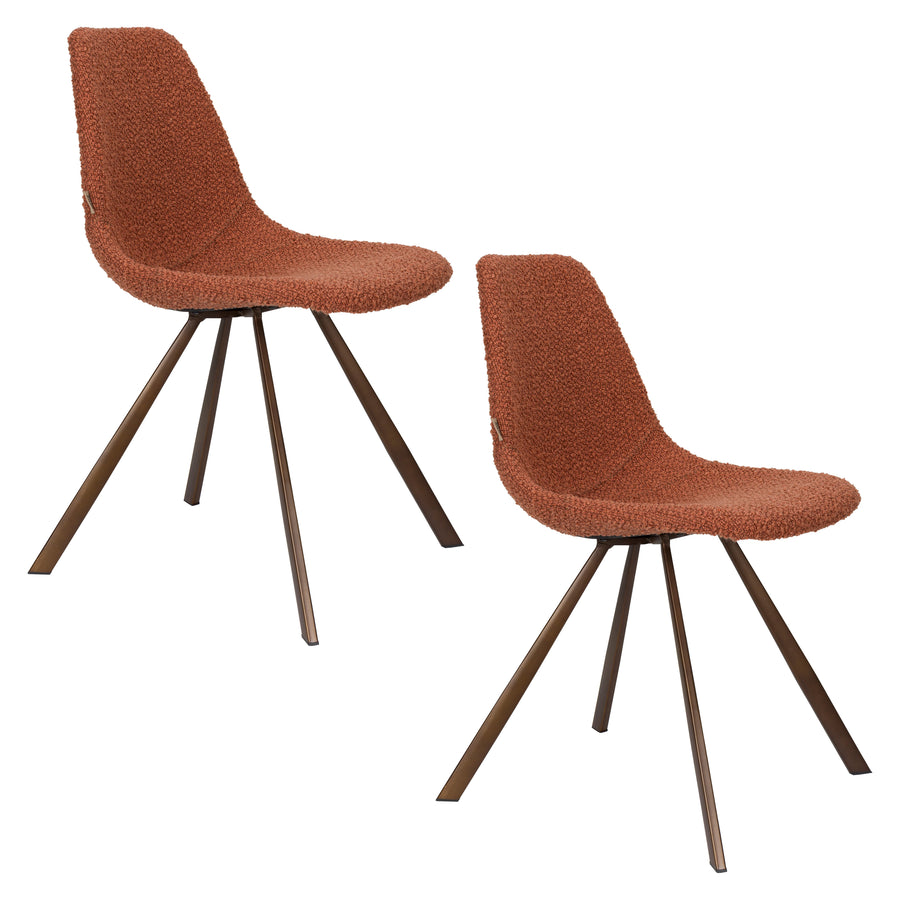 Franky eetkamerstoel bouclé terra (set of 2)