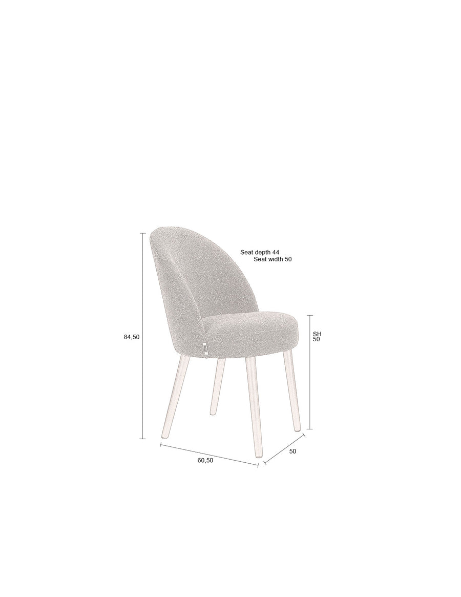 Stoel Barbara Boucle Beige (set van 2)