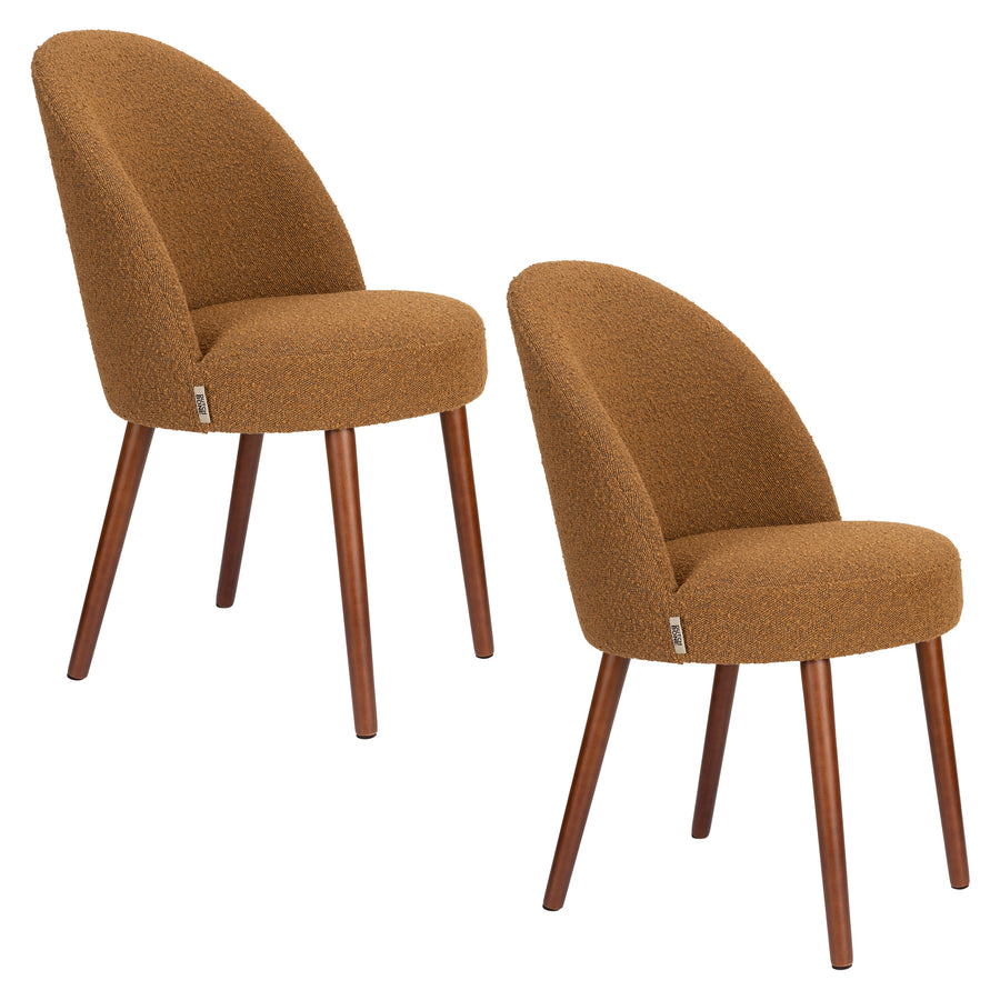 Stoel Barbara Boucle Oker (set van 2)