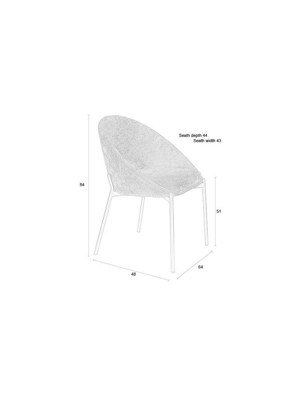 Stoel Dando Night Grijs (set of 2)