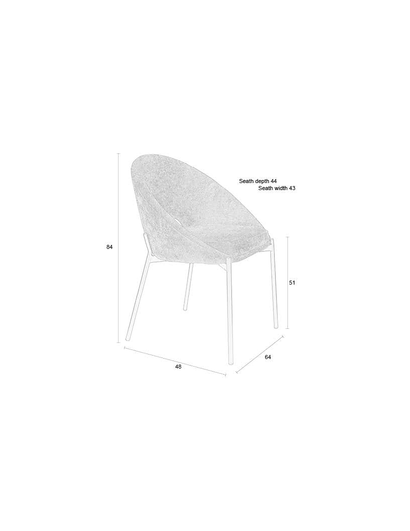 Stoel Dando Night Grijs (set of 2)