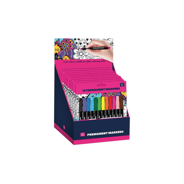 Display 10 stuks permanent markers - set van 12