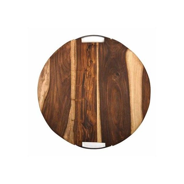 Seerveerplank Rond Met 2 Metalen Handgrepen 4 Cm Dikø 49 Cm