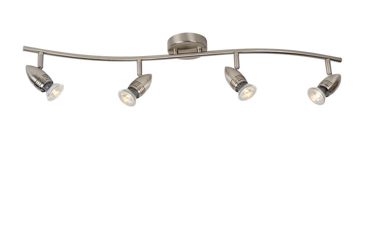 Lucide CARO-LED plafondspot 4 × GU10, 4 × 5 W, satijnchroom