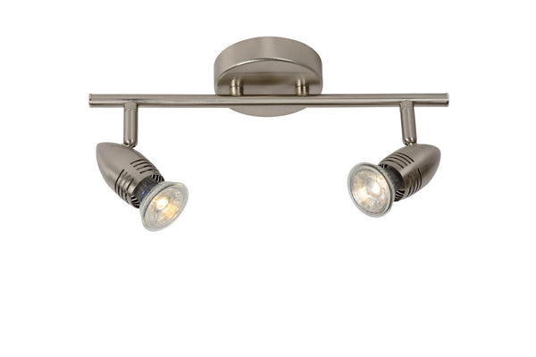 Lucide CARO-LED plafondspot 2 × GU10, 2 × 5 W, satijnchroom