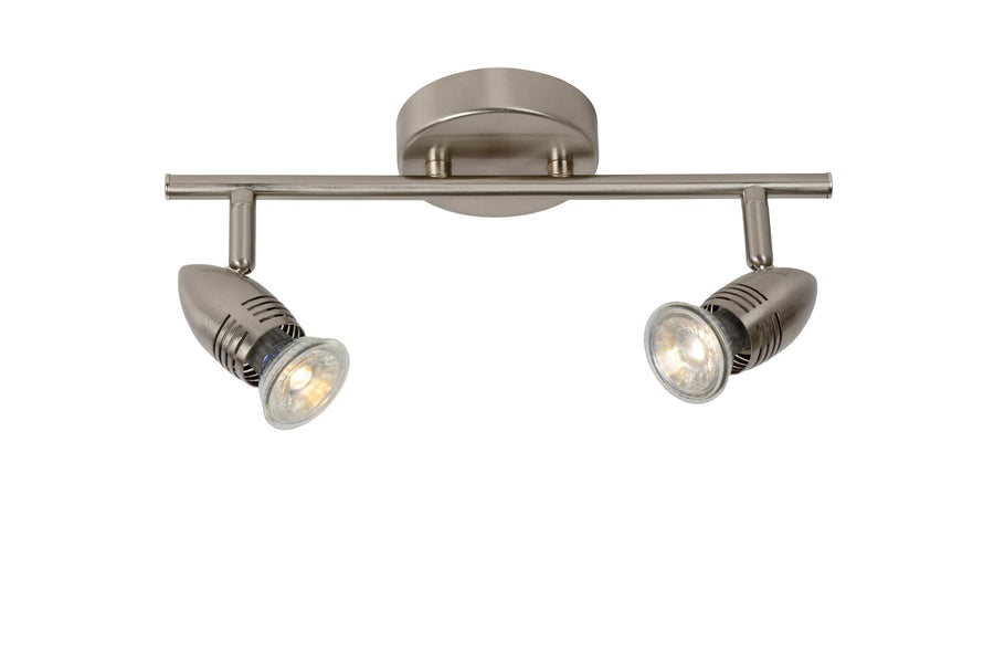 Lucide CARO-LED plafondspot 2 × GU10, 2 × 5 W, satijnchroom