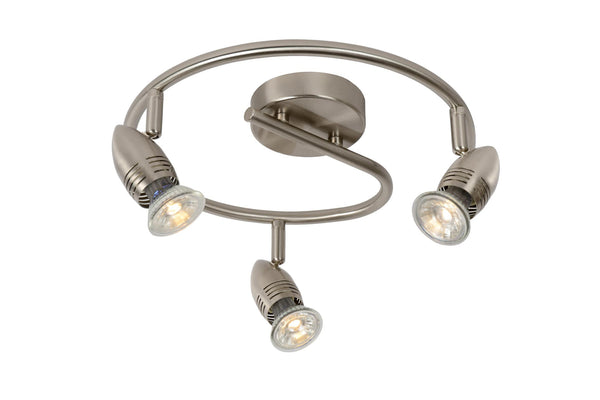 Lucide CARO-LED plafondspot Ø 31 cm, 3 × GU10, 3 × 5 W, satijnchroom