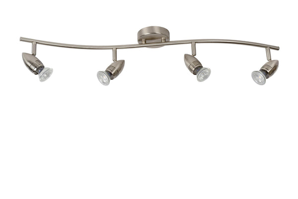 Lucide CARO-LED plafondspot 4 × GU10, 4 × 5 W, satijnchroom