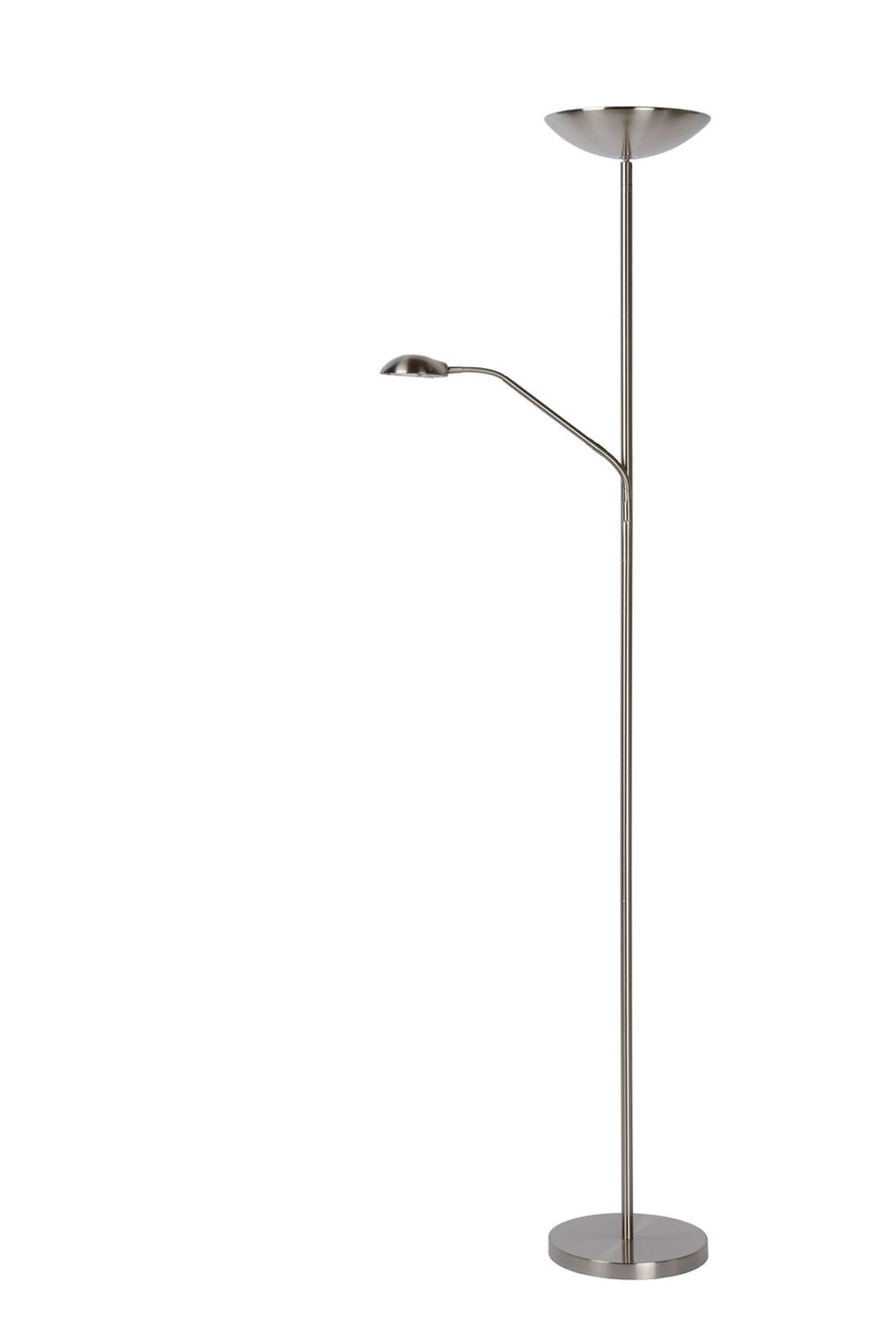 Lucide ZENITH dimbare LED-leesvloerlamp satijnchroom