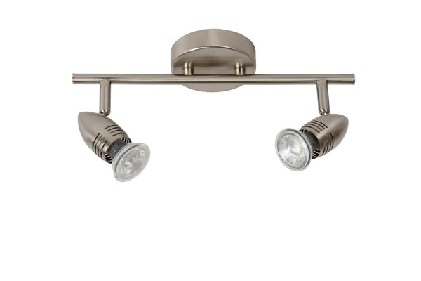 Lucide CARO-LED plafondspot 2 × GU10, 2 × 5 W, satijnchroom