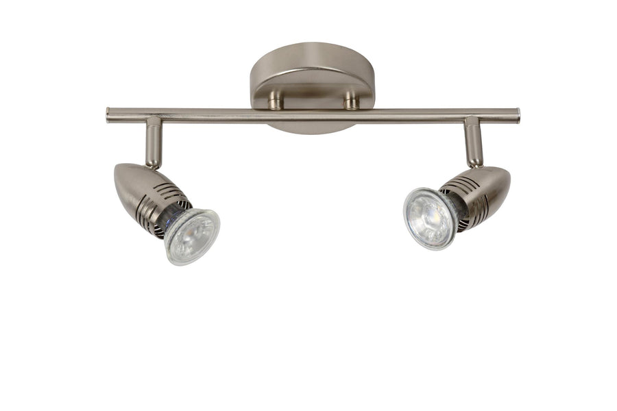 Lucide CARO-LED plafondspot 2 × GU10, 2 × 5 W, satijnchroom