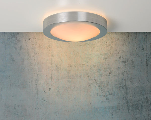 Lucide FRESH plafondlamp voor de badkamer Ø 27 cm, E27, IP44, satijnchroom
