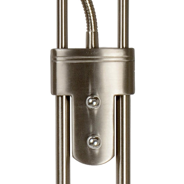 Lucide CHAMPION-LED dimbare LED-leesvloerlamp Ø 30 cm, satijnchroom