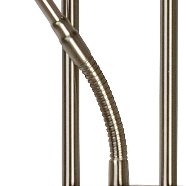 Lucide CHAMPION-LED dimbare LED-leesvloerlamp Ø 30 cm, satijnchroom