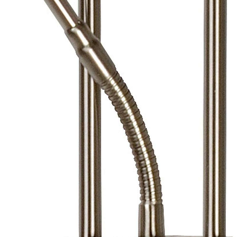 Lucide CHAMPION-LED dimbare LED-leesvloerlamp Ø 30 cm, satijnchroom