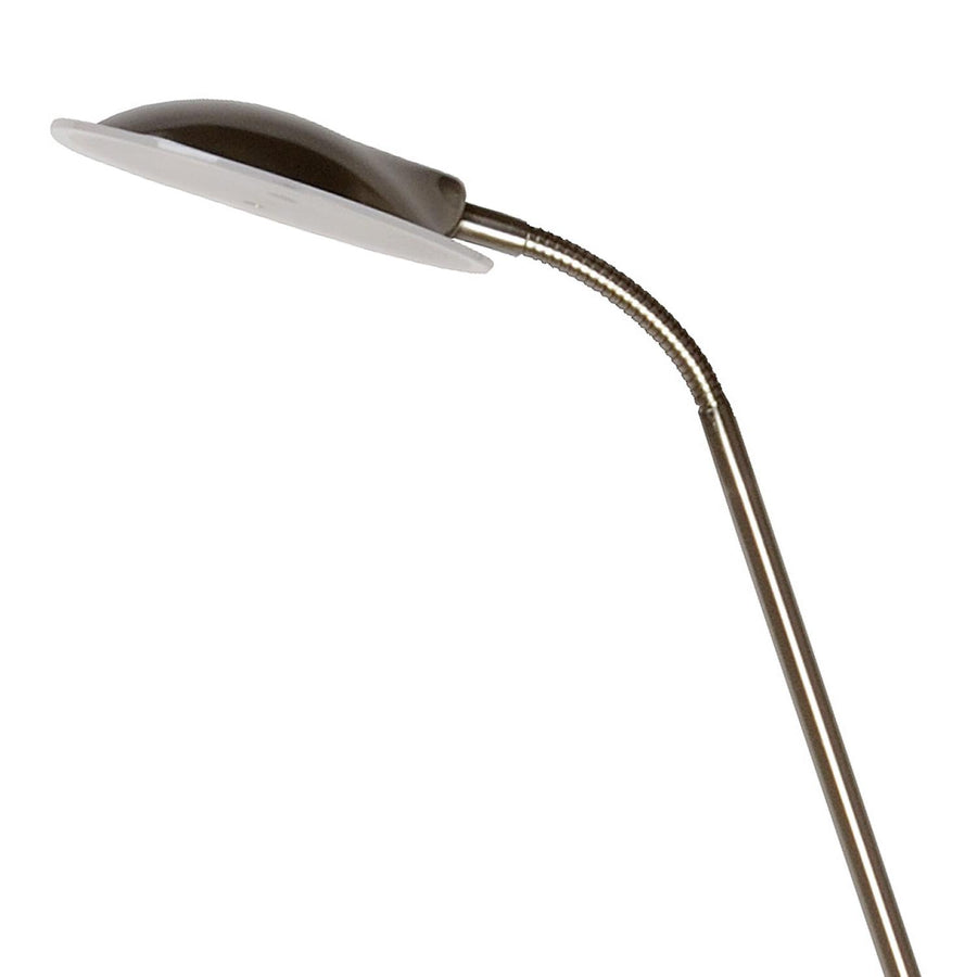 Lucide CHAMPION-LED dimbare LED-leesvloerlamp Ø 30 cm, satijnchroom