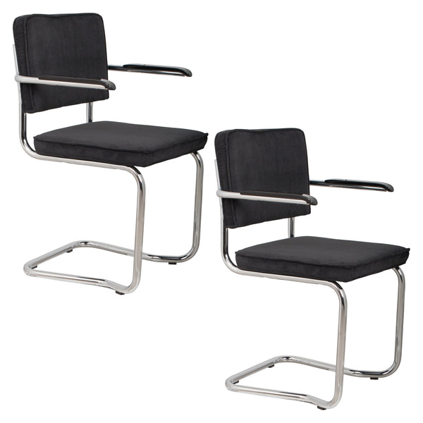 Fauteuil Ridge Kink Rib Zwart 7a (set van 2)