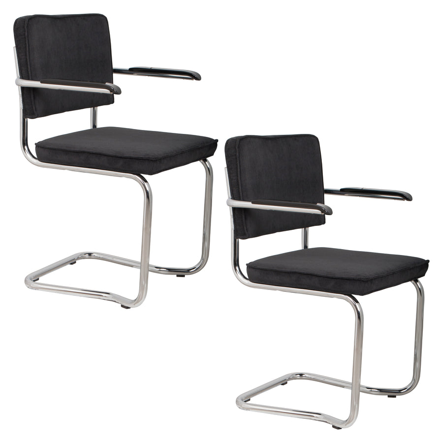 Fauteuil Ridge Kink Rib Zwart 7a (set van 2)