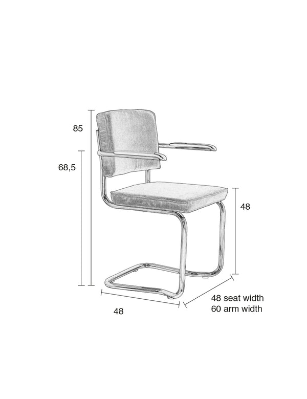 Fauteuil Ridge Kink Rib Zwart 7a (set van 2)