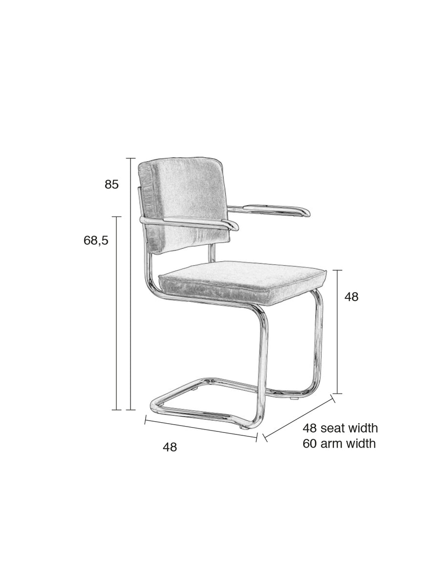 Fauteuil Ridge Kink Rib Zwart 7a (set van 2)