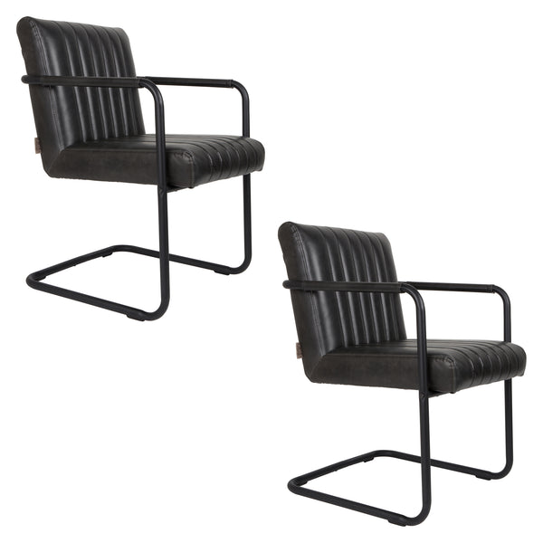 Fauteuil Stitched Donker Grijs (set van 2)