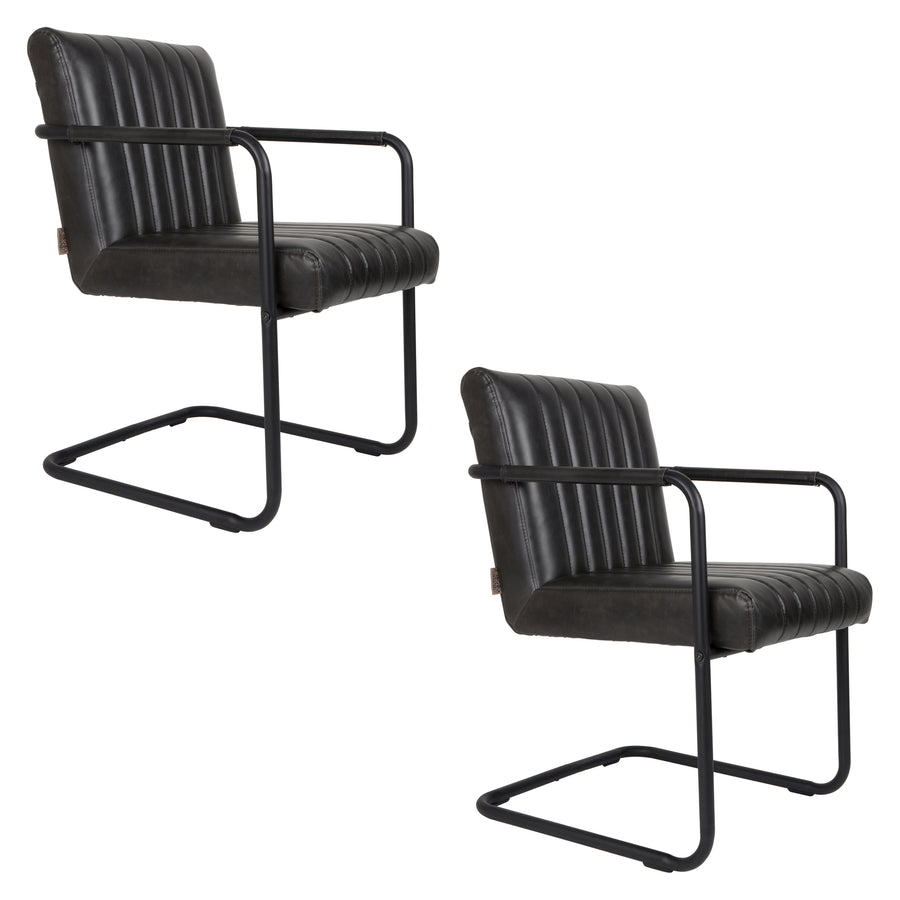 Fauteuil Stitched Donker Grijs (set van 2)
