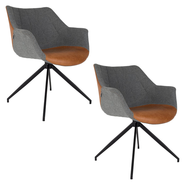 Fauteuil Doulton Vintage Bruin (set van 2)