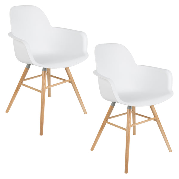 Albert kuip eetkamerstoel armleuning wit (set of 2)