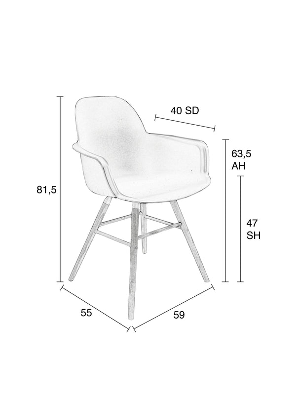 Fauteuil Albert Kuip Taupe (set van 2)