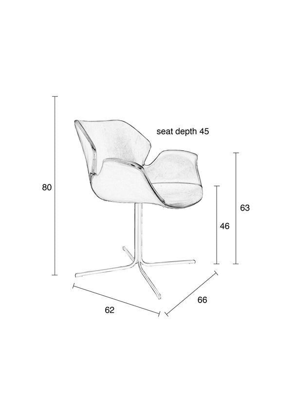 Fauteuil Nikki Alles Bruin (set van 2)