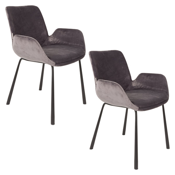 Fauteuil Brit Donker Grijs (set van 2)