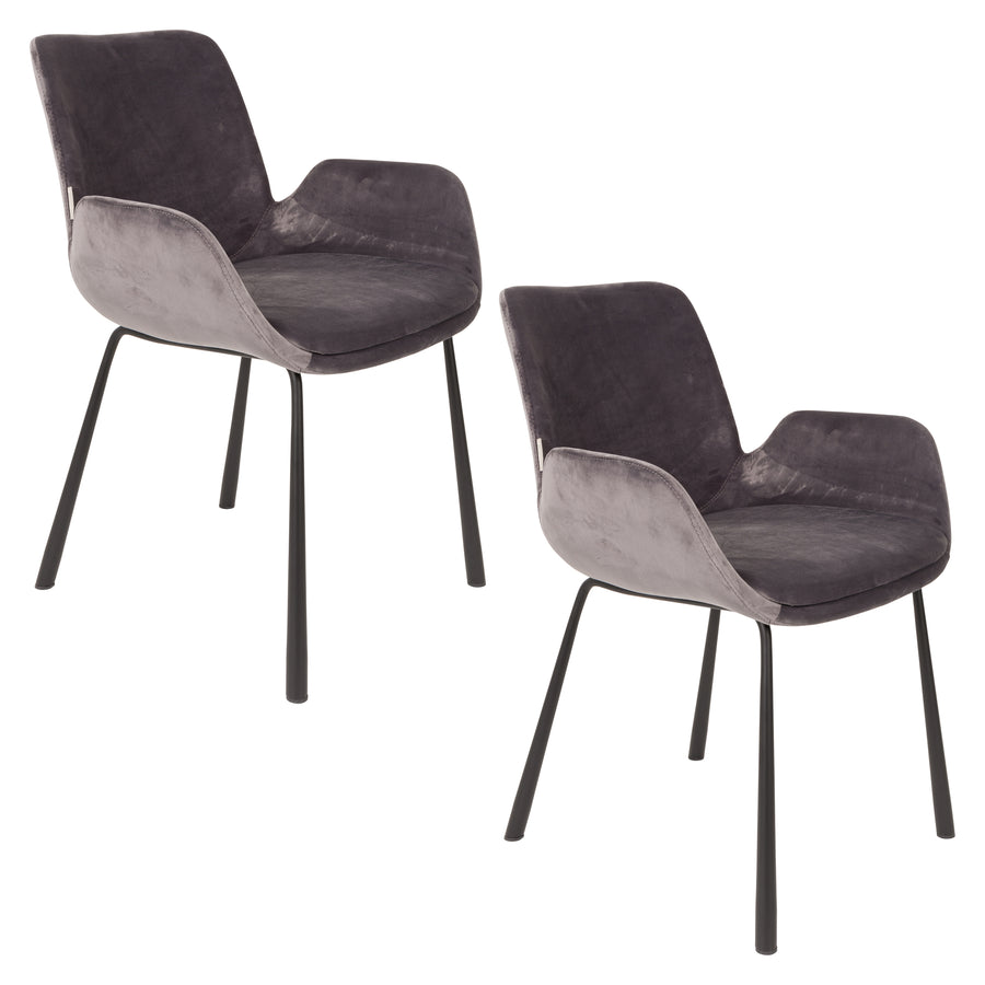 Fauteuil Brit Donker Grijs (set van 2)
