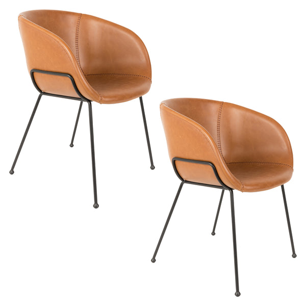 Feston eetkamerstoel armleuning bruin (set of 2)