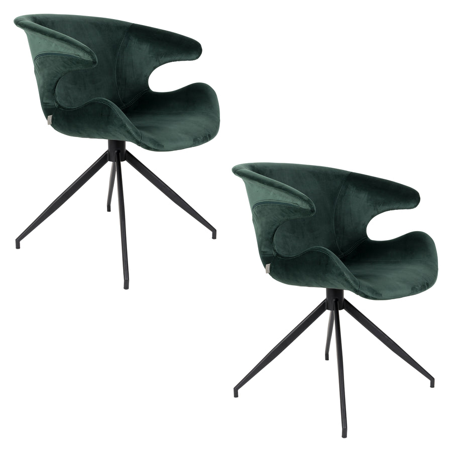 Fauteuil Mia Groen (set van 2)