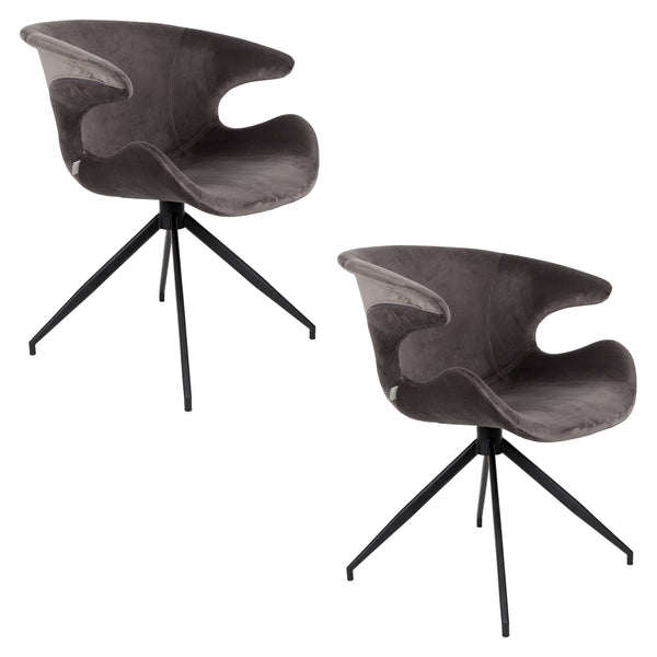 Fauteuil Mia Grijs (set van 2)