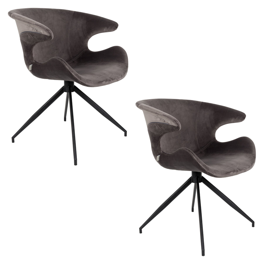 Fauteuil Mia Grijs (set van 2)
