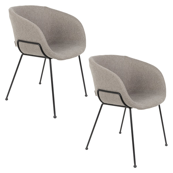 Fauteuil Feston Fab Grijs (set van 2)