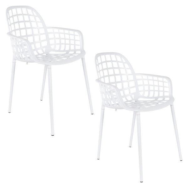 Albert kuip tuin armstoel wit (set of 2)