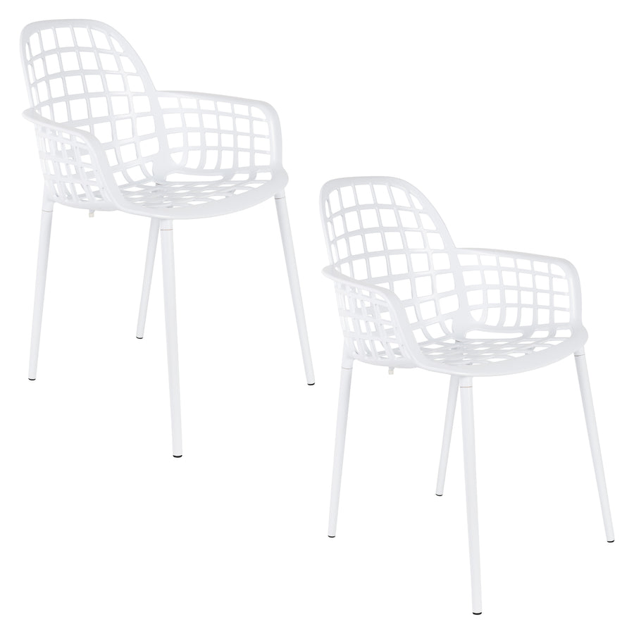 Albert kuip tuin armstoel wit (set of 2)