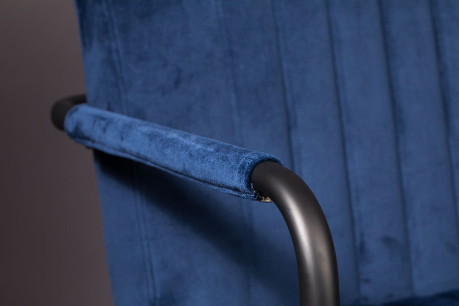 Fauteuil Stitched Fluweel Marine (set van 2)