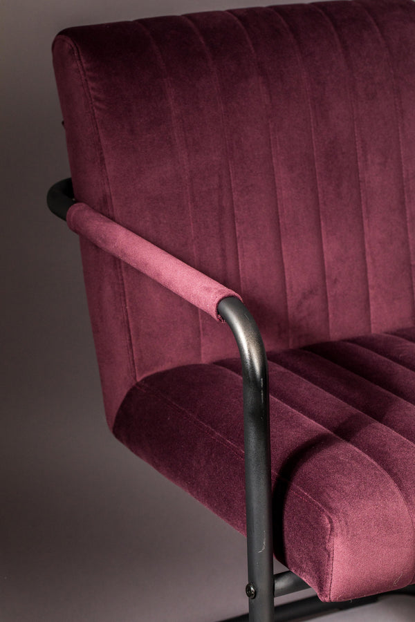 Fauteuil Stitched Fluweel Plum (set van 2)