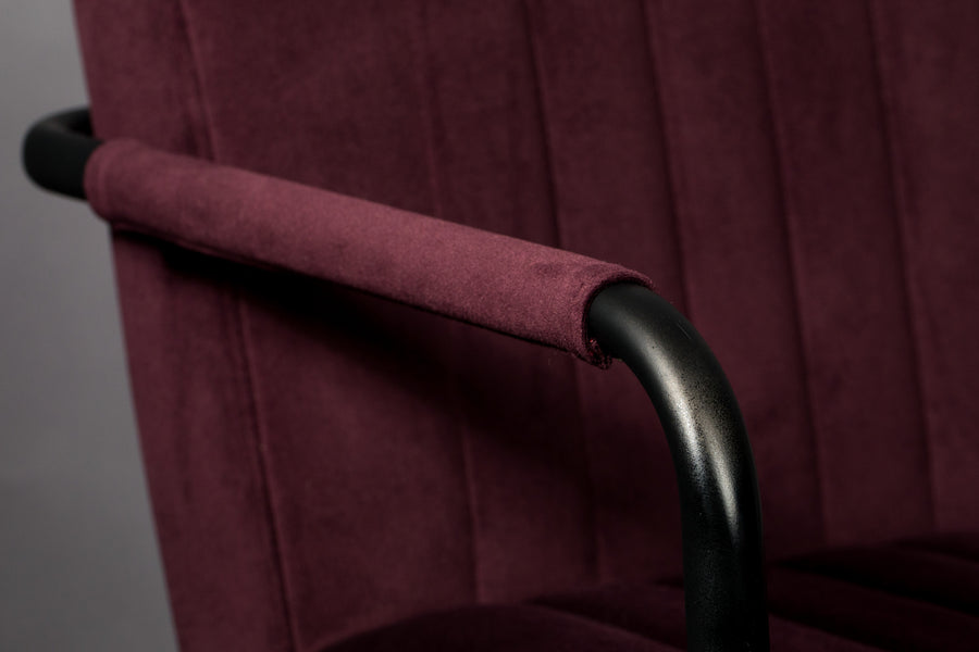 Fauteuil Stitched Fluweel Plum (set van 2)