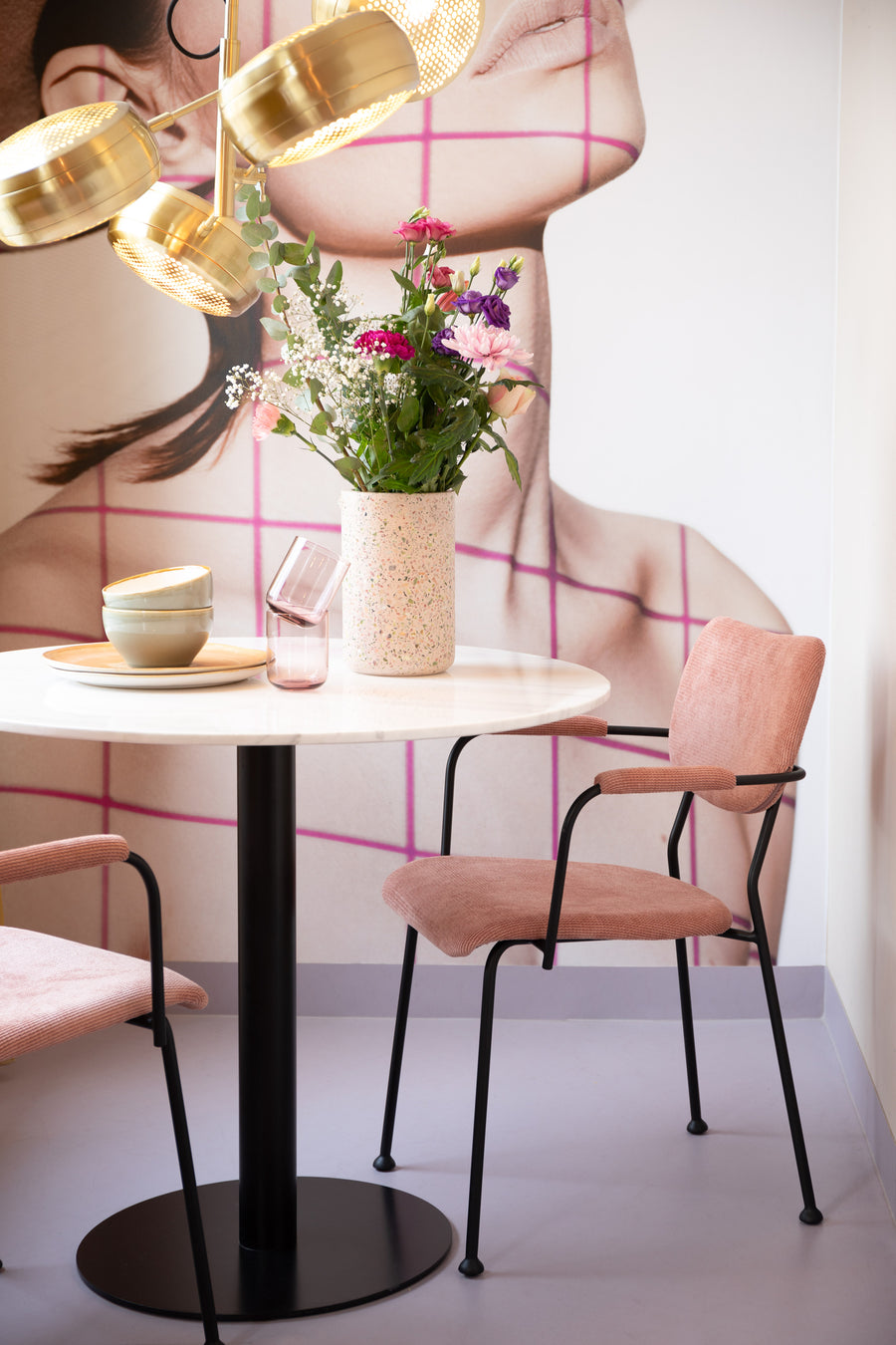 Fauteuil Benson Roze (set van 2)