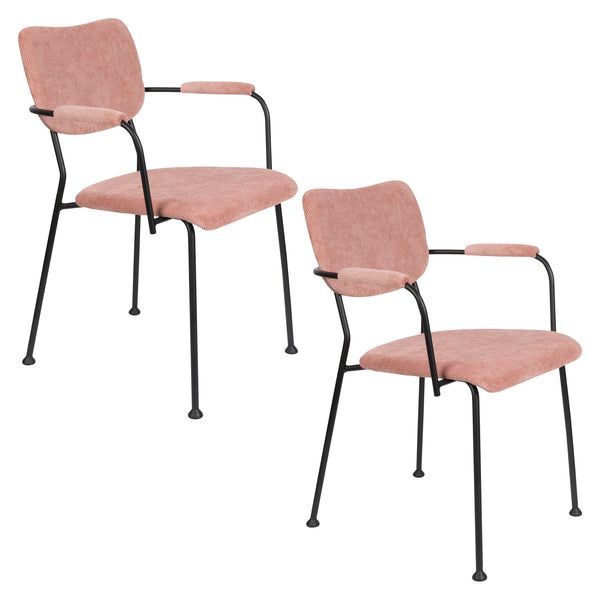 Fauteuil Benson Roze (set van 2)