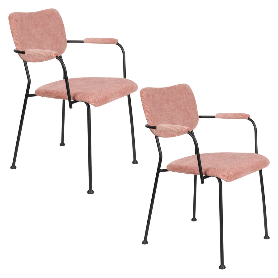 Fauteuil Benson Roze (set van 2)