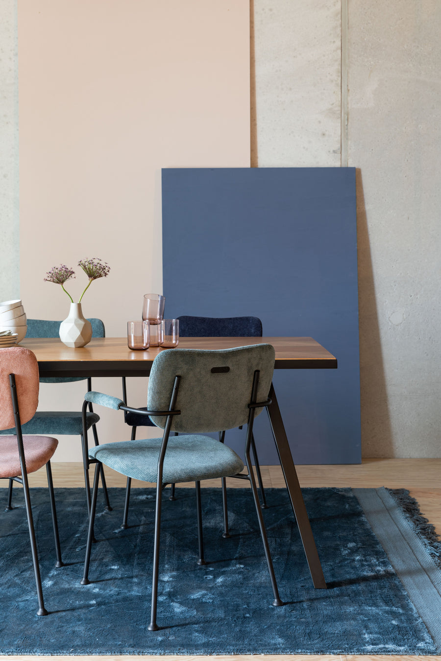 Fauteuil Benson Grijs Blauw (set van 2)